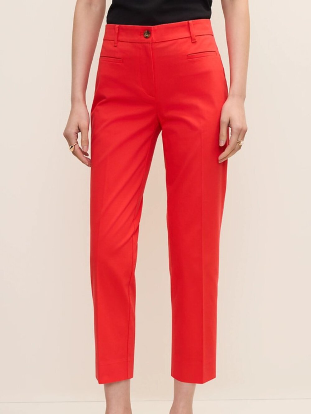Ann Taylor Cotton Crop Orange Twee Corporate Colorful Professional 60s Trouser